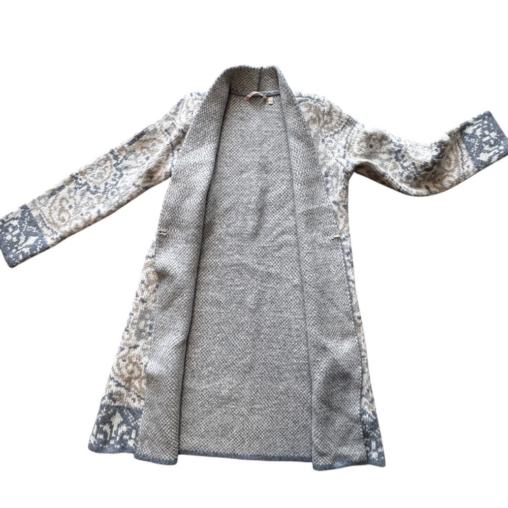 Soft Surroundings Barra Wool Cardigan Size Sm Medallion Fair Isles Cottagecore - Picture 3 of 11